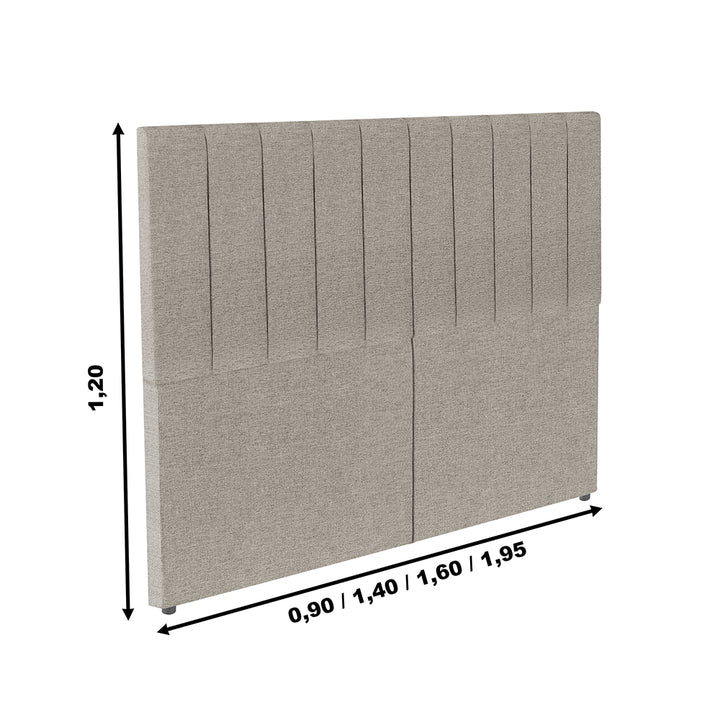 Cabeceira Estofada com Pé em Tecido Linho - Design Premium e Exclusivo - Cores e Medidas