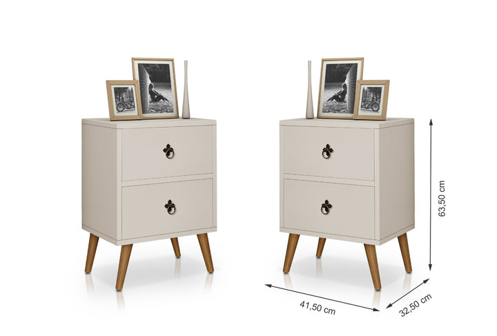 Mesa de Cabeceira Luxury 2 gavetas - Várias Cores