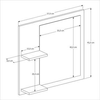 CONJUNTO GABINETE COM ESPELHEIRA E CUBA PARA BANHEIRO 60CM ADONIS - VARIAS CORES - MDF/MDP/MARMORE SINTETICO