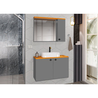 Conjunto Gabinete Banheiro Madri Com Cuba Cores