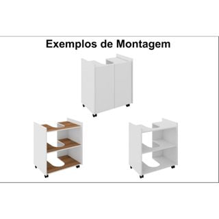 Gabinete Armário Banheiro Pia De Coluna Eccos - Branco
