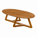 Mesa de Centro Sala Classic Oval com Pés em Madeira Maciça
