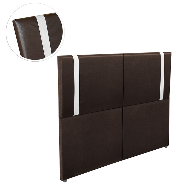 Cabeceira Estofada Valência com Pé em tecido Corino - Exclusivo Premium - 100% Madeira - Cores e Medidas