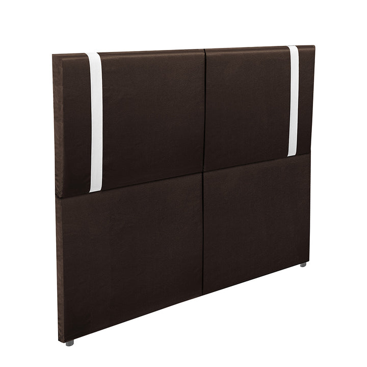 Cabeceira Estofada Valência com Pé em tecido Corino - Exclusivo Premium - 100% Madeira - Cores e Medidas