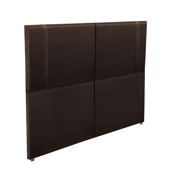 Cabeceira Estofada Valência com Pé em tecido Corino - Exclusivo Premium - 100% Madeira - Cores e Medidas