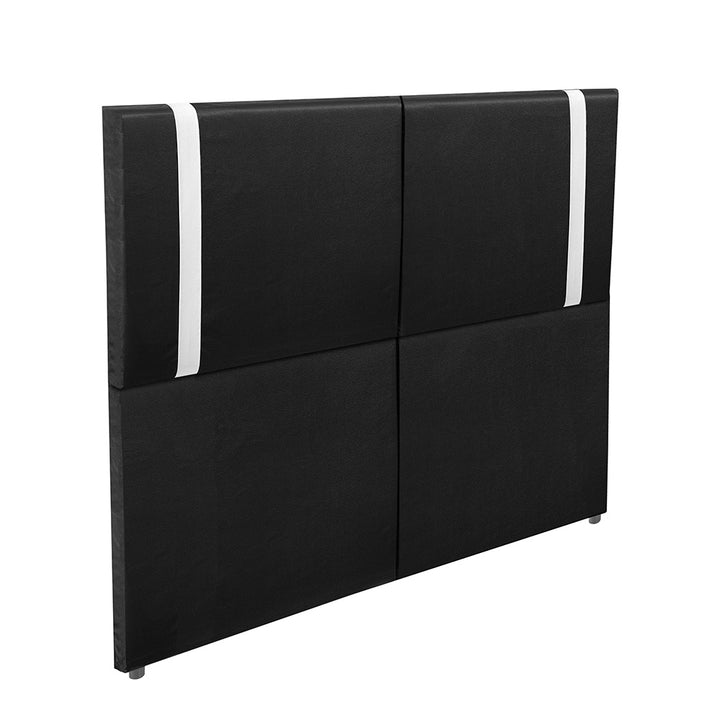 Cabeceira Estofada Valência com Pé em tecido Corino - Exclusivo Premium - 100% Madeira - Cores e Medidas