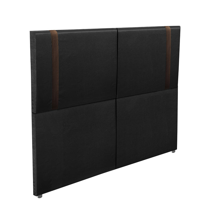 Cabeceira Estofada Valência com Pé em tecido Corino - Exclusivo Premium - 100% Madeira - Cores e Medidas