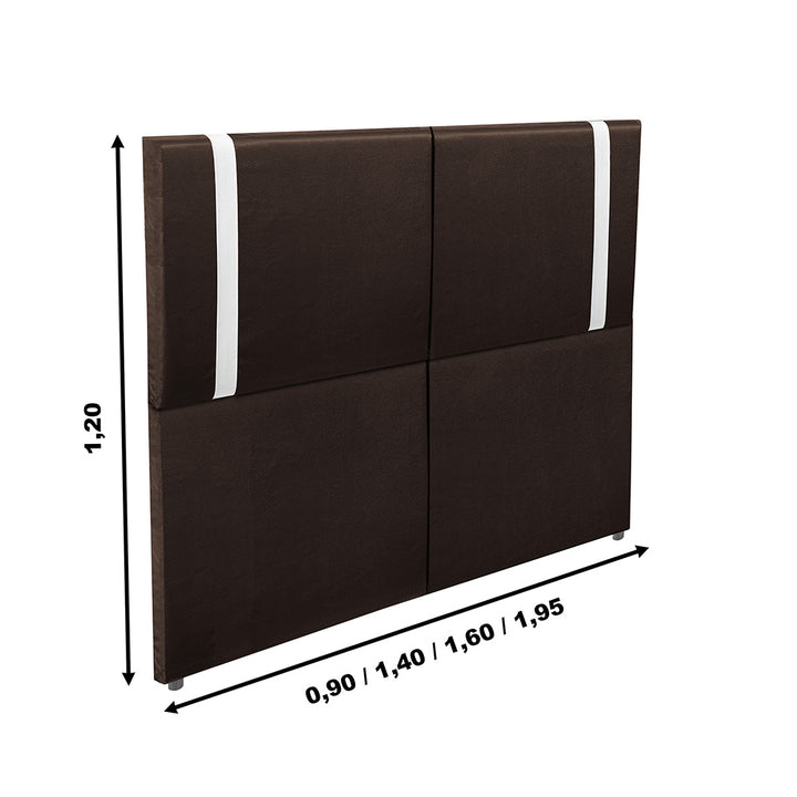 Cabeceira Estofada Valência com Pé em tecido Corino - Exclusivo Premium - 100% Madeira - Cores e Medidas