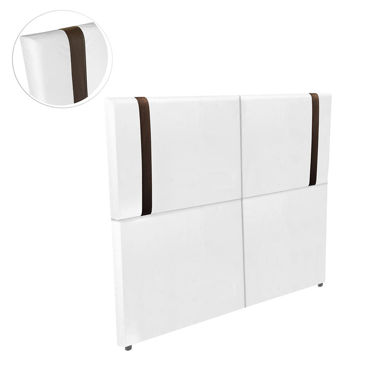 Cabeceira Estofada Valência com Pé em tecido Corino - Exclusivo Premium - 100% Madeira - Cores e Medidas