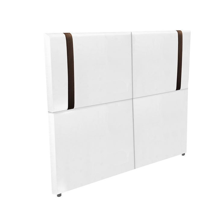 Cabeceira Estofada Valência com Pé em tecido Corino - Exclusivo Premium - 100% Madeira - Cores e Medidas