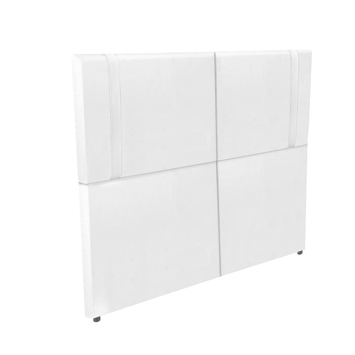 Cabeceira Estofada Valência com Pé em tecido Corino - Exclusivo Premium - 100% Madeira - Cores e Medidas