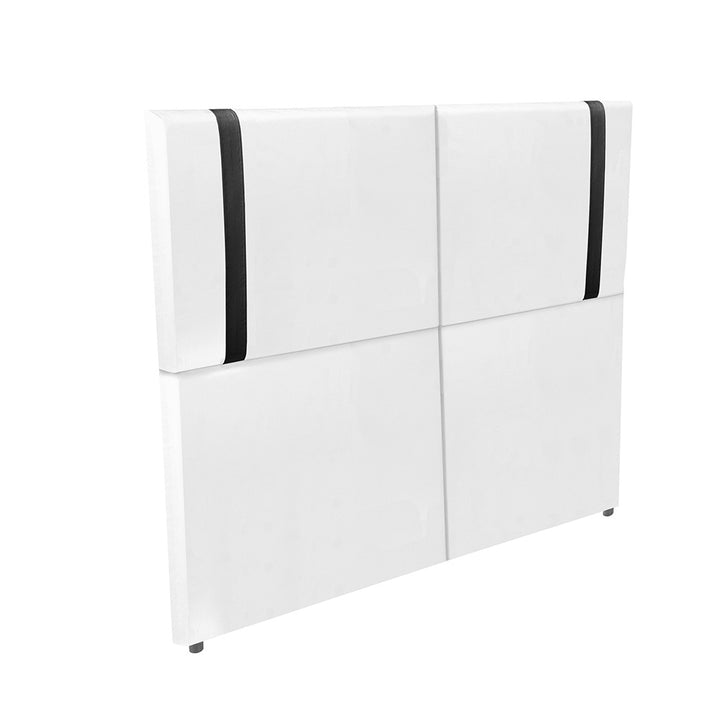 Cabeceira Estofada Valência com Pé em tecido Corino - Exclusivo Premium - 100% Madeira - Cores e Medidas