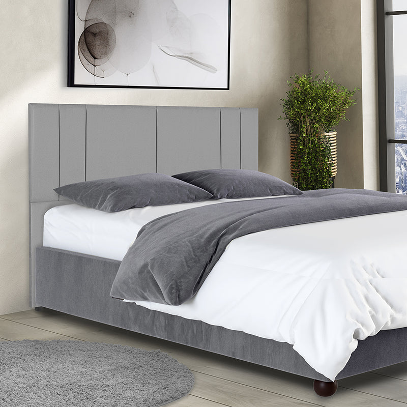 Cabeceira Estofada com Pé em Tecido Linho - Design Premium e Exclusivo - Cores e Medidas
