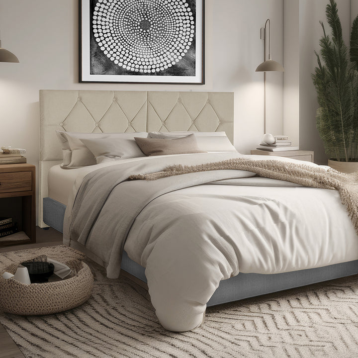 Cabeceira com pé  para cama box  em Tecido Suede- Cores , Medidas e Modelos