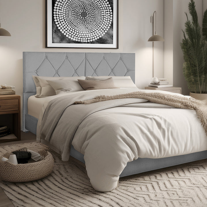 Cabeceira com pé  para cama box  em Tecido Suede- Cores , Medidas e Modelos