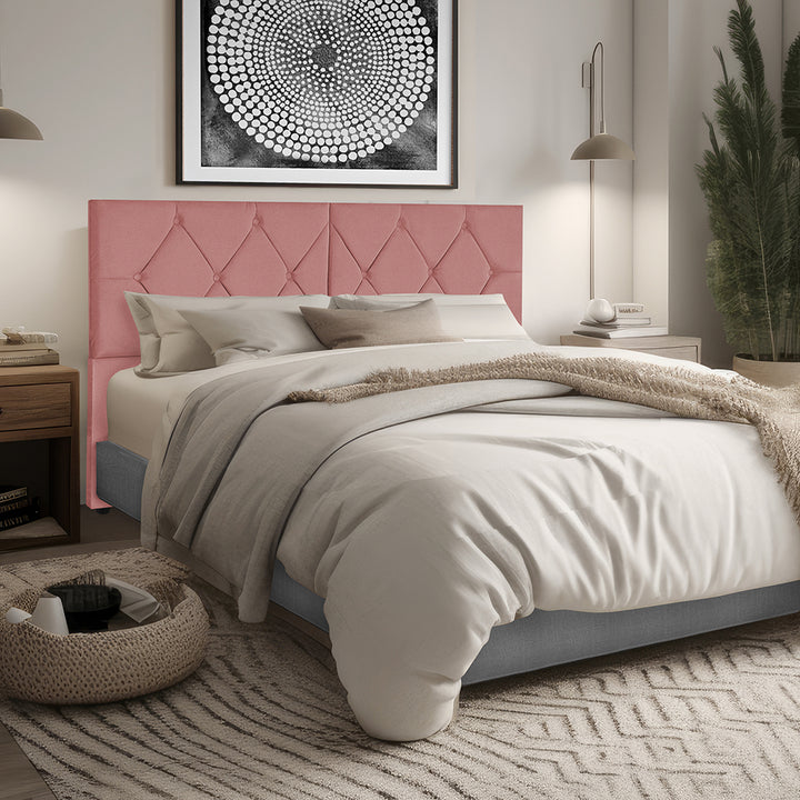 Cabeceira com pé  para cama box  em Tecido Suede- Cores , Medidas e Modelos