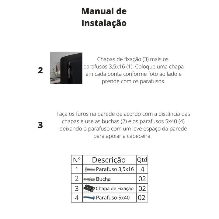 Cabeceira para cama de Solteiro em L
