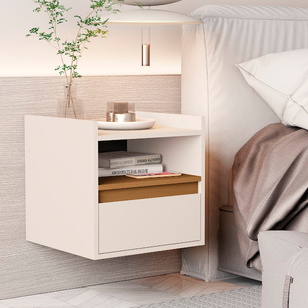 Mesa de Cabeceira Suspensa Retrô com 1 Gaveta e Nicho – LUNA