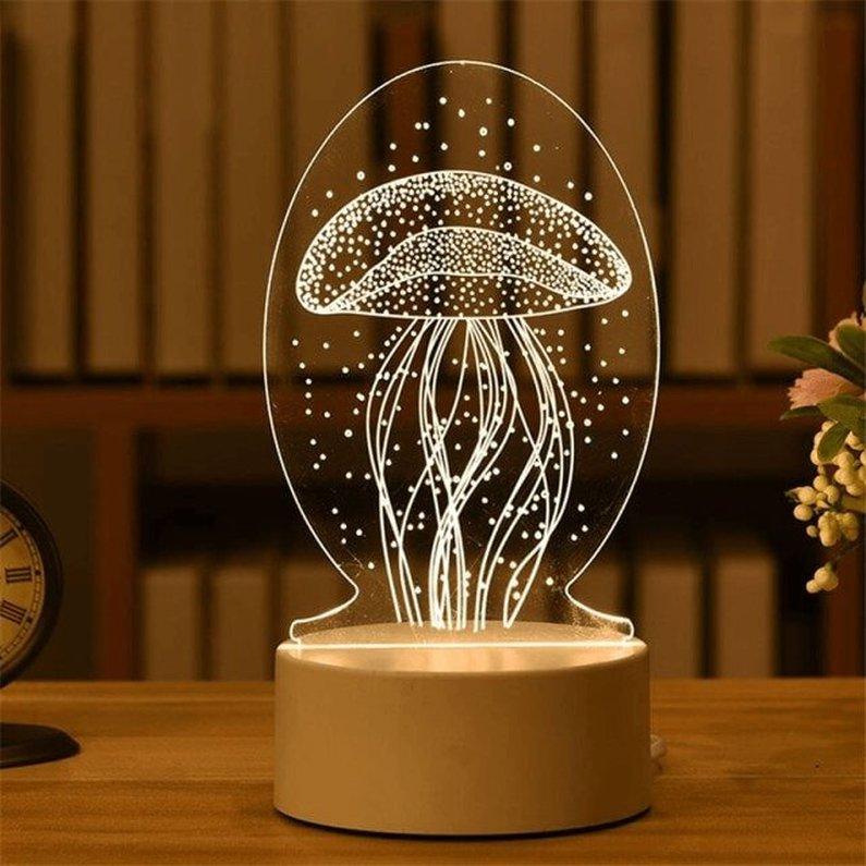 Luminária 3D Acrílico Figuras - PeryStore