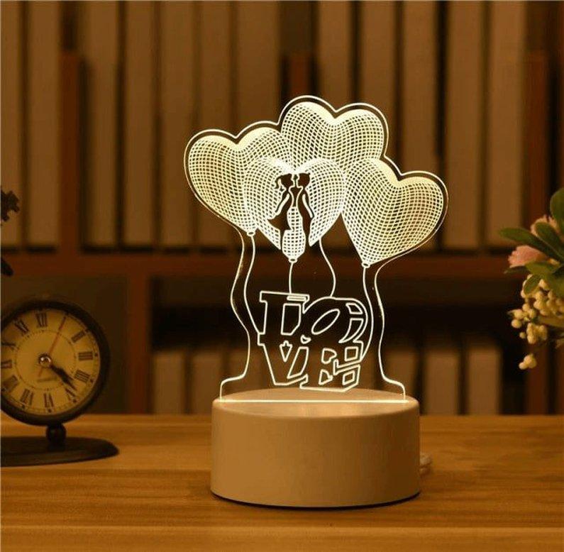 Luminária 3D Acrílico Figuras - PeryStore